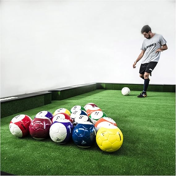 EviKoo Inflatable Billiards Soccer Football Snooker Balls Table Games, Footpool 16Pcs Leather Football Pool Kick Billiards Set, Adult Sports Recreation Game for Backyard Rooms Outdoor Indoor,5.9inch [Energy Class A]