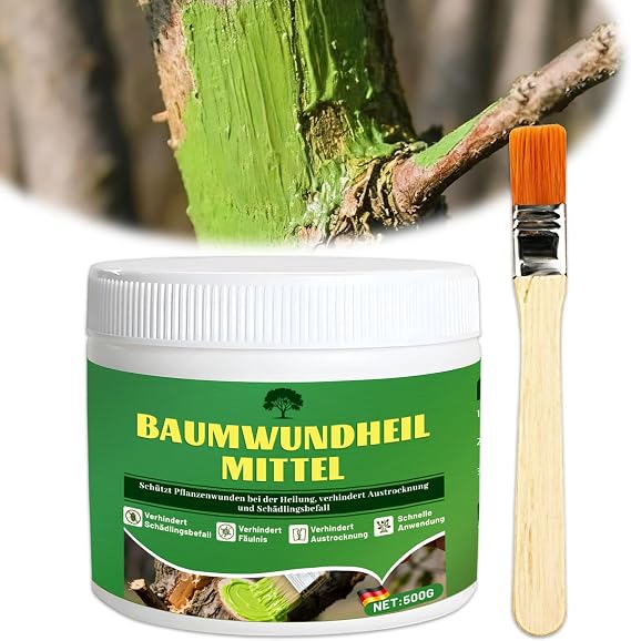 Wound Closure for Trees Cotton Wax Wound Closure with Brush Cotton Wax for Fruit Trees Promotes Wound Healing Quickly Forms a Protective Film Wound Fastener for Treatment on Ornamental (500 g)