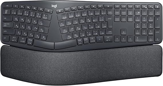 Logicool ERGO K860 Ergonomic Split Keyboard, Bluetooth, Unifying Windows, Mac, Wireless Keyboard, Wireless, Palmrest, Domestic Genuine Product, Graphite