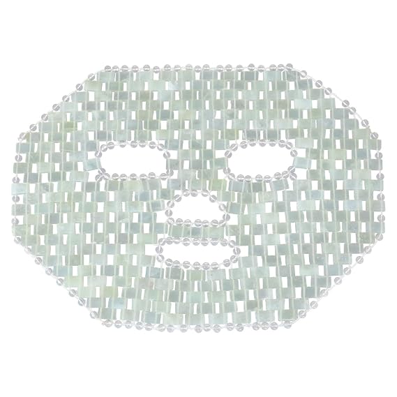 FRCOLOR Natural Jade Facial Mask Stones Anti-Aging Sleeping Face Mask for Dark Circles Puffiness Relief and Skin Massage Tool