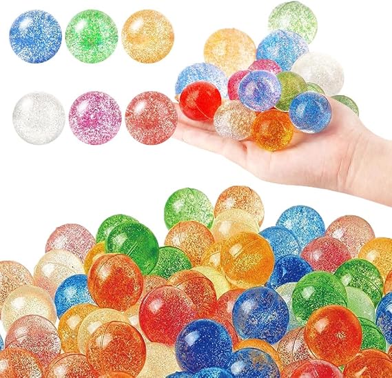 Winbar Bouncy Balls, 24 PCS, 32mm, 6-Color Rubber Bouncing Balls