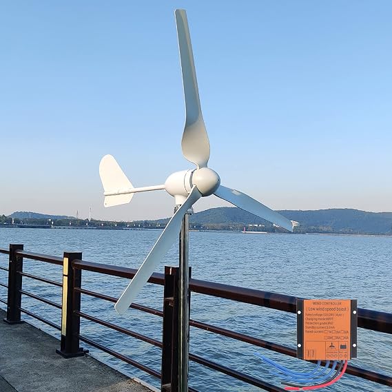 Wind Turbine 1000W 12V Horizontal Wind Generator Kits 3 Blades with MPPT Charge Controller Free Energy