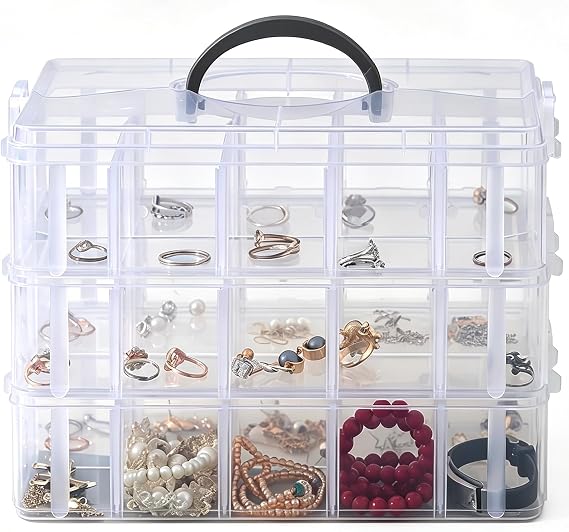 Gagee 3-Tier Craft Storage Organizer, Clear