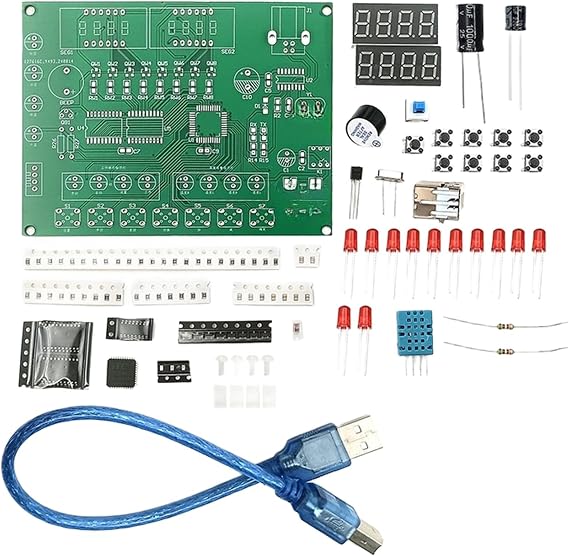 Smart Temperature Humidity Control System DIY Kit with PCB Board, 5V USB Powered Digital Display Module, For Environmental Monitoring and Educational Training Projects