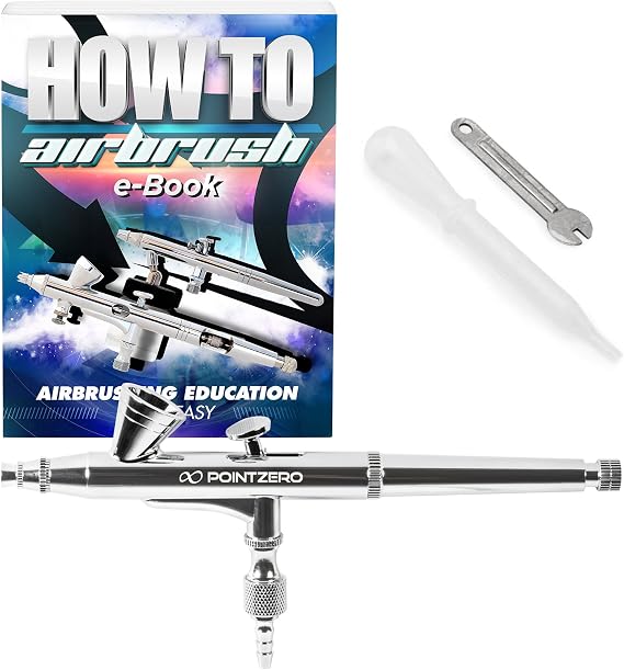 PointZero Dual-Action 2cc Gravity-Feed Airbrush Set - .2mm Nozzle