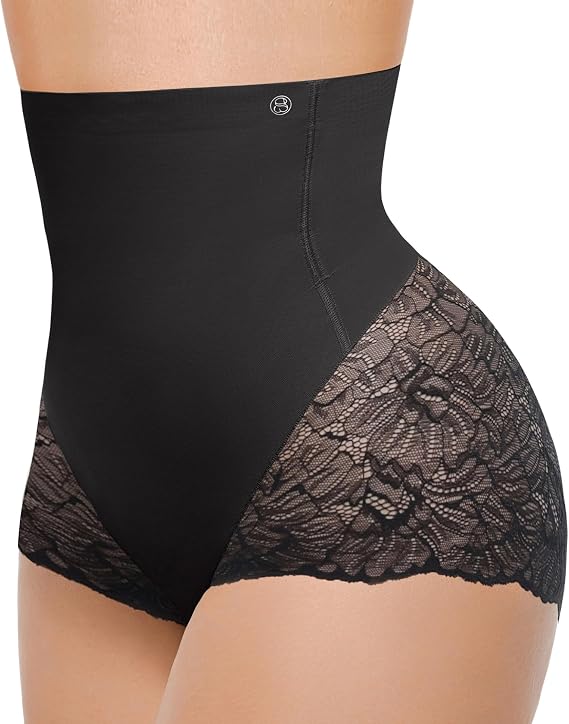 SHAPELLX Shapewear for Women Tummy Control Brief High Waisted Body Shaper Compression Panties with Butt Lifter BLACK 3XL