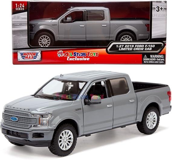 Motormax All Star Toys Exclusive 2019 Ford F-150 Limited Crew Cab Pickup Truck Abyss Gray 1/27 Diecast Model Car 79364 Grey