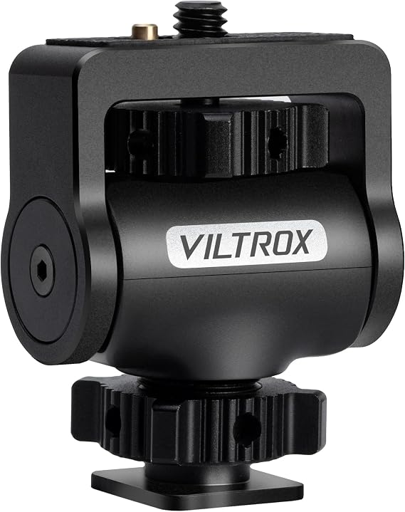 Adjustable Gimbal Monitor Cold Shoe Adapter, Metal Monitor Mount Holder