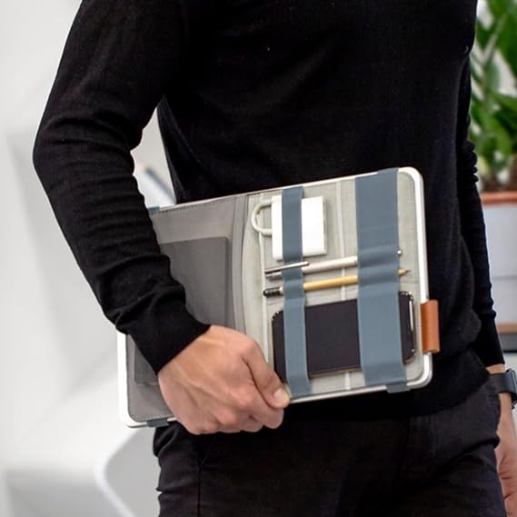Beblau FOLD Portable TECH Organizer attachable to your Devices | Desk Sleeve | Gadget case | Working from Home Essentials | Laptop accessories | Backpack Insert | Portfolio |