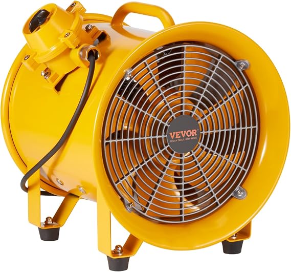 VEVOR Explosion Proof Fan 10 Inch, 350W 1942CFM, Industrial Portable Ventilator Blower/Exhaust with 9.8ft Light Cord -No Plug