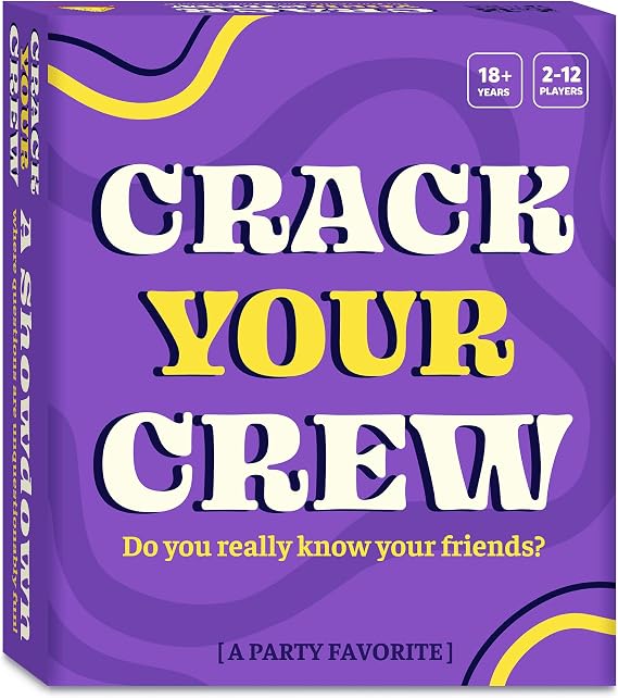 Gouda Games Crack Your Crew - Party Favorite Card Game for Adults, Hilarious, Social, Interactive, Fun for Game Nights & Gatherings, 2-12 Players, Ages 18+
