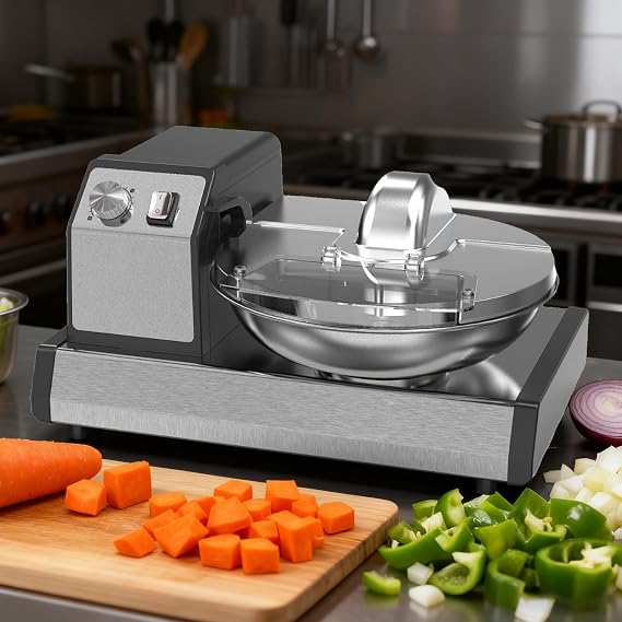 Professional Food Processor, Electric Vegetable Chopper, Automatic Meat Shredder, 5.5L Bowl, 250W Motor, 1500 RPM, Double Pure Copper Motor, Stainless Steel