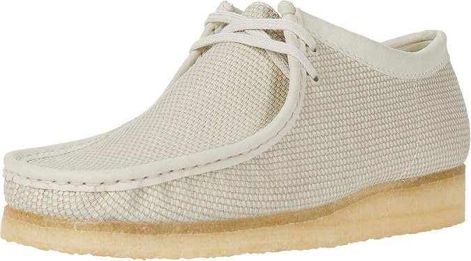 Clarks Wallabee Off-White Textile 10.5