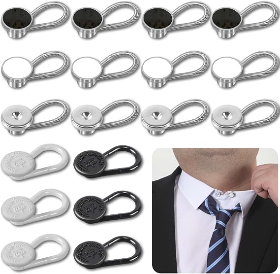 18Pcs Shirt Collar Button Extender: Neck Button Extender for Mens Dress Shirt - Comfortable Tie Collar Expander