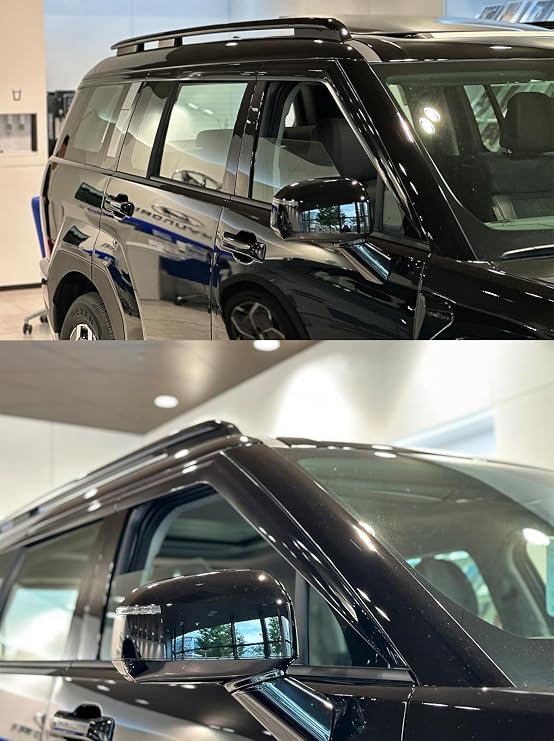 AUTO CLOVER Smoked Side Window Deflector Rain Guards 6p E315, Black