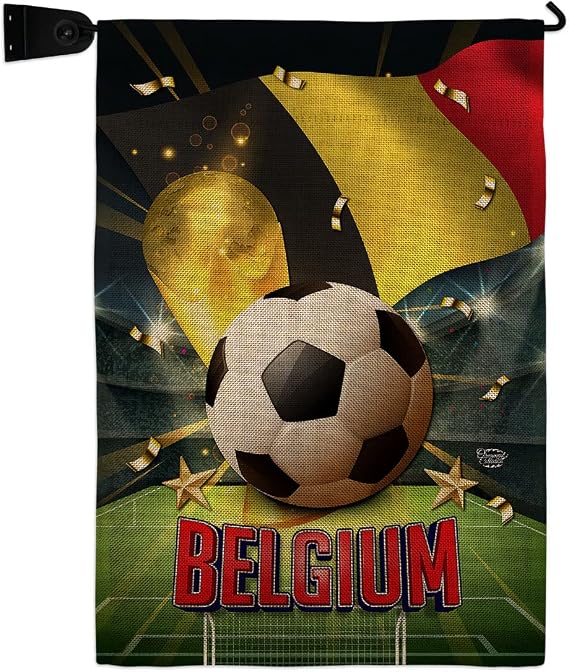 FIFA World Cup 2022 Team Belgium Flag Outdoor Home Decor Burlap Banner Room Wall Art Patio Porch Lawn Club Bar Decorations Tapestry Yard Sign Sports Fan Trophy Game Champion Soccer Gifts Made In USA
