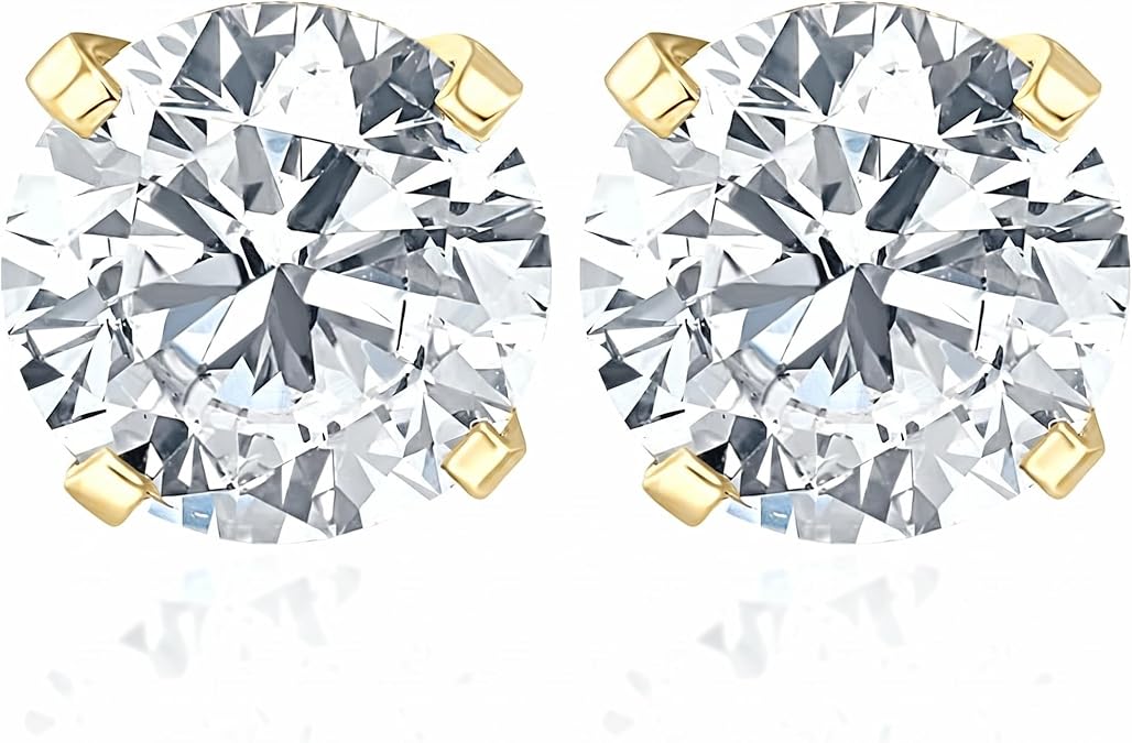 Pompeii 1 Carat (ctw) Diamond Studs in 14k White or Yellow Gold Lab Grown (HI,VS)