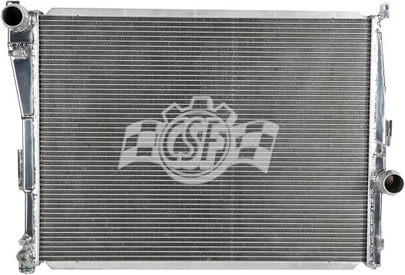CSF Radiator, 22.813 in W x 17 in H x 1.625 in D, Driver Side Inlet, Passenger Side Outlet, Aluminum, Polished