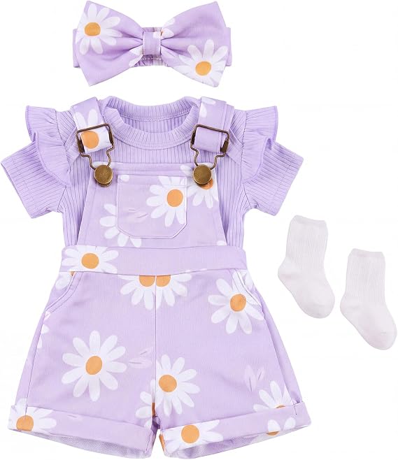 BABESIDE 4 Pcs Reborn Baby Doll Clothes Set for 17-22 Inch Baby Dolls