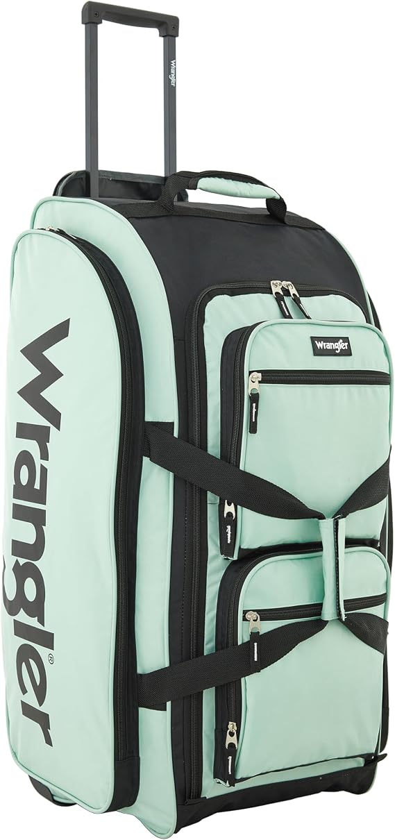 Wrangler Wesley Rolling Duffel Bag, Seaform, Large 30-Inch