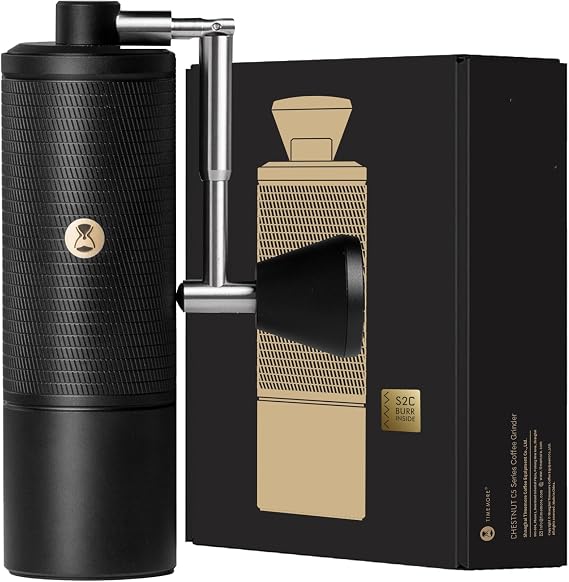 TIMEMORE C5 ESP Pro Manual Coffee Grinder, 0.031mm Precision Adjustment, Anti-Slip Base & Expanded Bean Container, All-Metal Portable Hand Coffee Mill for Espresso/French Press/Pour Over