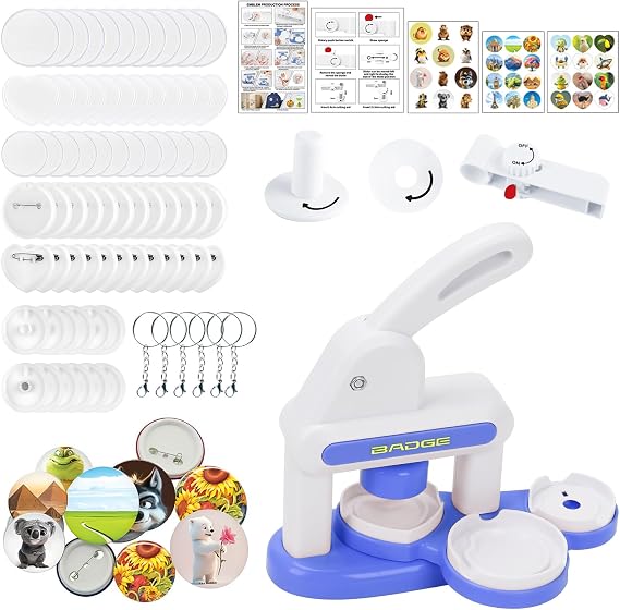 Les-Theresa Badge Maker Machine 55/35mm Badge Machine with 36 Badge Parts
