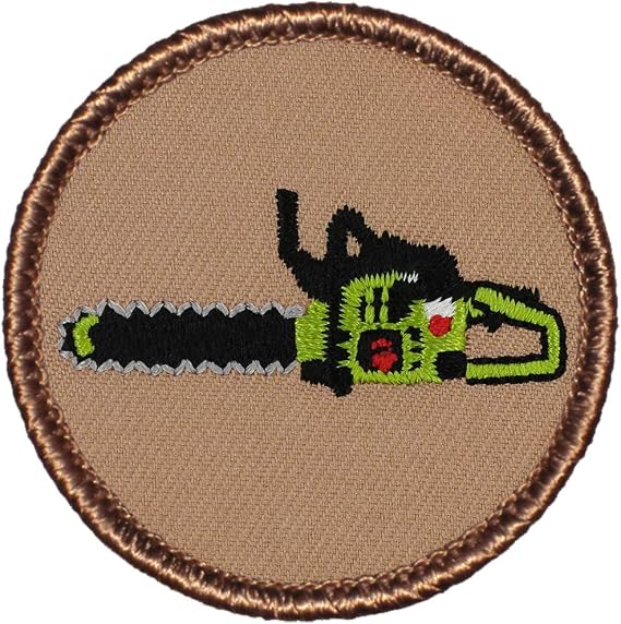 Chainsaw Patrol Patch - 2" Diameter Round Embroidered Patch (Sew-on)