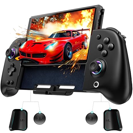 GMBACK Switch Controller Hall Effect Joysticks & 4 Looping Macro Buttons