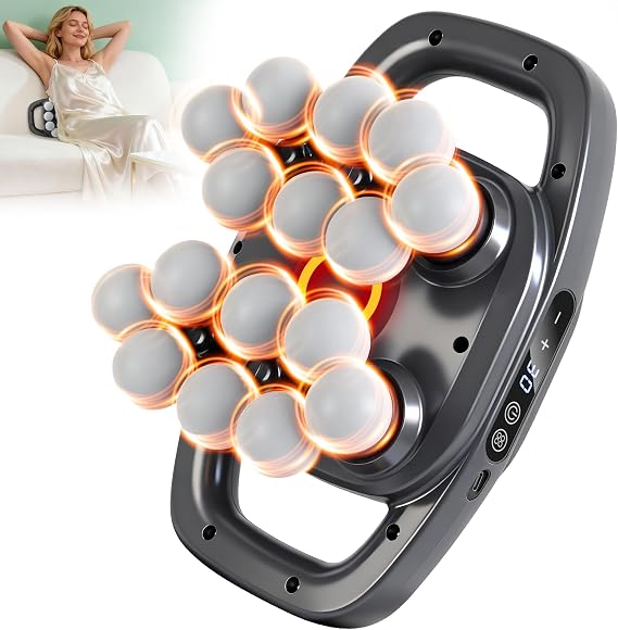 16-Head Massage Gun, 3 Modes & 30 Levels, Electric Massage Tool for Shoulder, Waist, Legs, Back Massager for Muscle Deep Tissue, Quiet & Powerful Full Body Massager, Ideal Gift for Men & Women