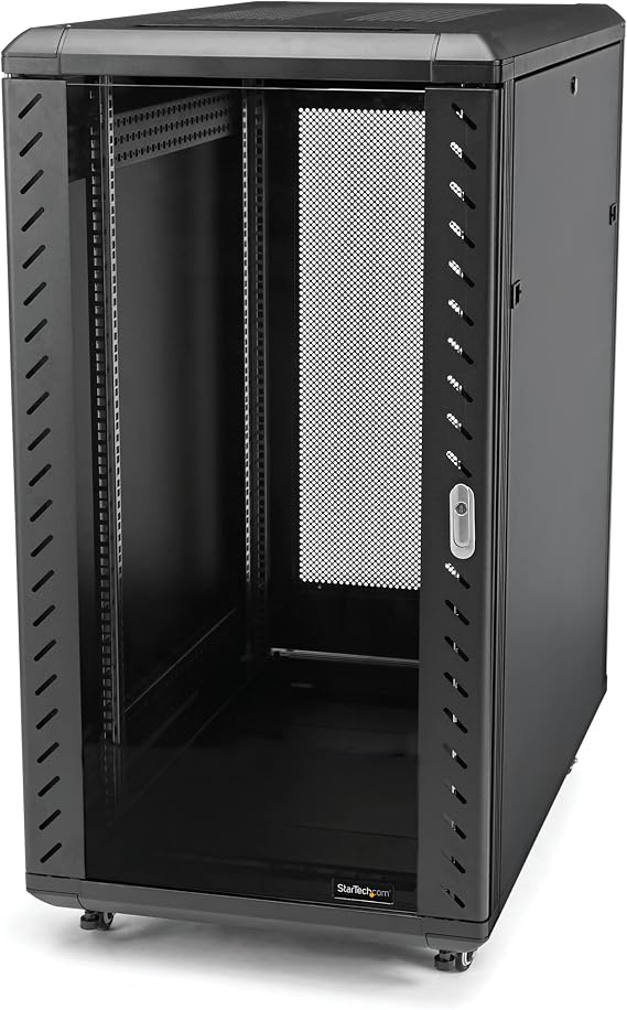 StarTech 22U 4-Post Server Cabinet, 83cm/33in Deep, 1764lb (RK2236BKF)