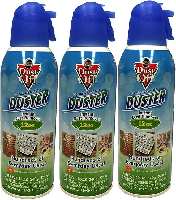 Falcon Dust-Off Compressed Gas Duster for Electronics Devices, 12 oz Cans Last Extra Long, 3 Packs