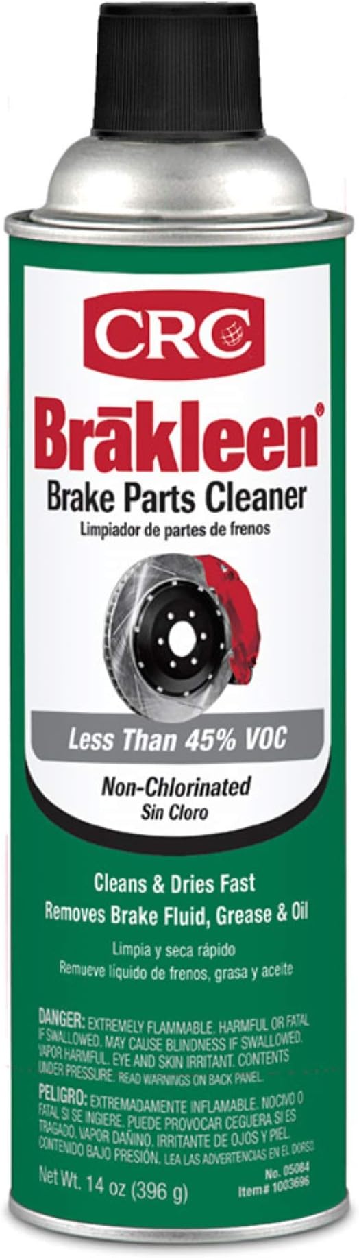 CRC Brakleen Brake Parts Cleaner Spray - Non-Chlorinated, Low VOC - 14 oz