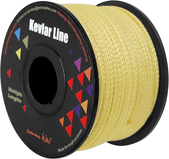 emma kites 100% Kevlar Braided String Utility Cord 100Lb ~ 1700Lb Abrasion Flame Resistant, Tactical Survival Fishing Assist Cord Model Rocket Paracord Trip Line Camping Cordage