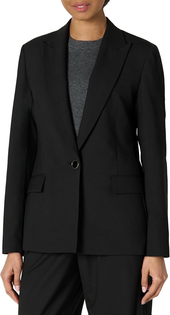 Amazon Essentials Women's Regular-Fit Woven Single-Breasted Blazer