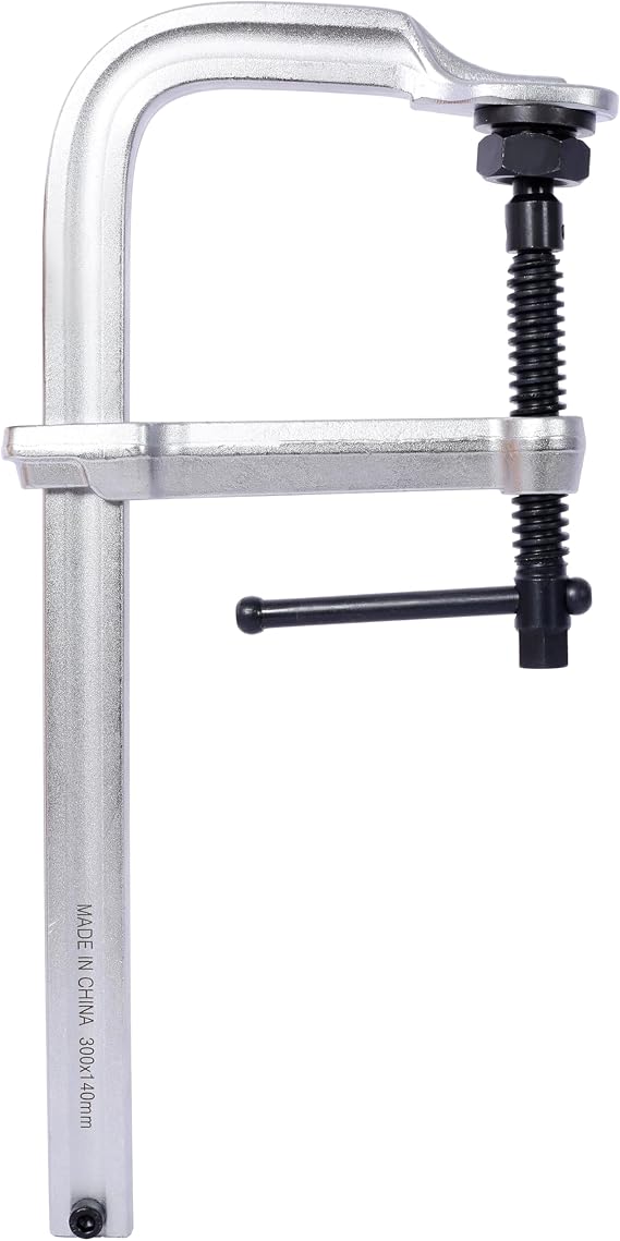 5-1/2" Deep Throat F-Clamp with Removable Swivel Pad | Heavy Duty Welding & Fabrication Clamp (12"x5 1/2")