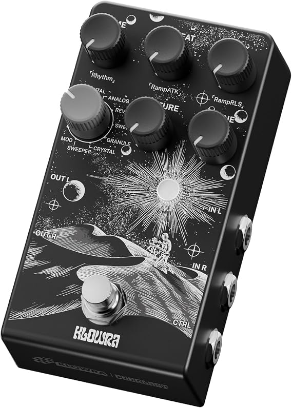 Everlast Delay Pedal for Electric Guitar - Improved 2025 Version Digital Guitar Effects Pedal with 9 Stereo Delay Types Tap Tempo True Bypass Analog Dry-Through Expression Pedal Support