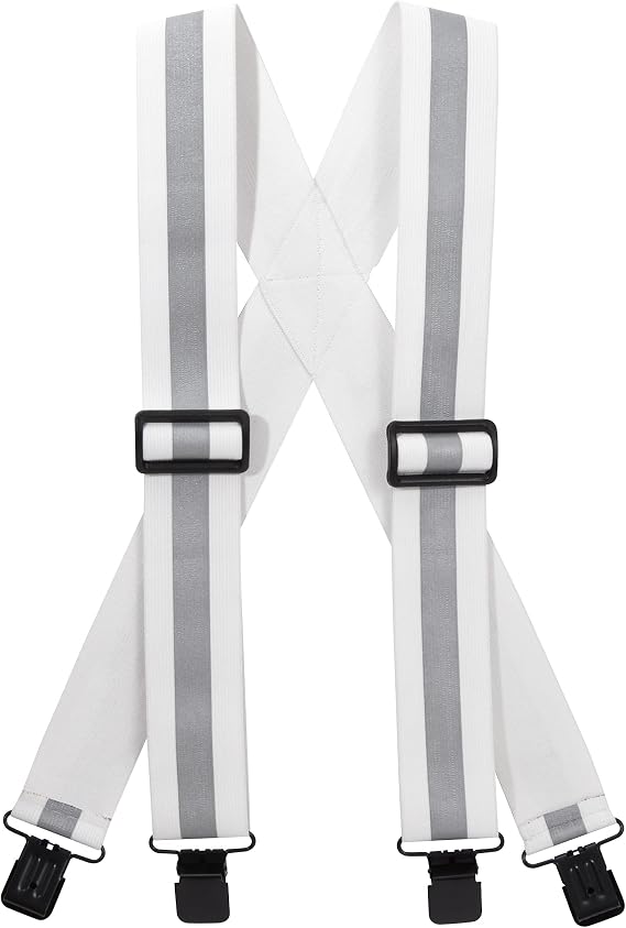 Reflective Suspenders-White