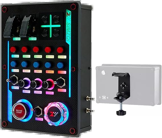 Benshuuk 34 Custom Function Key Multi-function HUB Central Control Button Box Instrument Cluster for Racing Games for Thrustmaster T300RS for Logitech G29/G920/G923 Fanatec for Truck ETS2 Hub