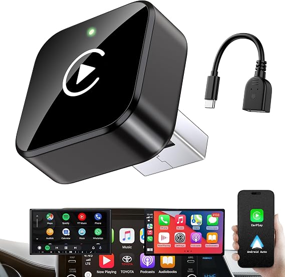 iGENJUN Wireless CarPlay Adapter 2026 Upgrade Mini Design USB/USB-C Plug
