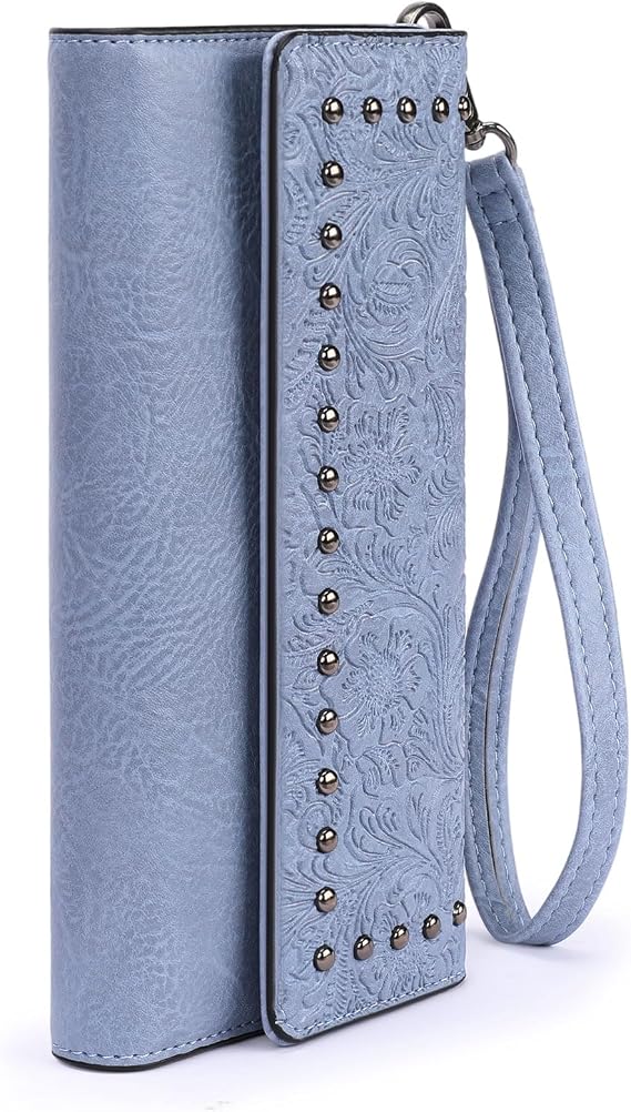 FALAN MULE Wallets for Women Trifold Wristlet Wallets Large Capacity RFID Blocking Ladies Purse Credit Card Holder