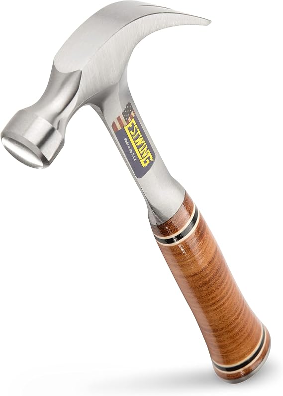 Estwing E12C 12oz Curved Claw Hammer, Smooth Face, Leather Grip