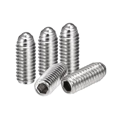 uxcell Ball Point Set Screws, M4 x 10mm 304 Stainless Steel Metric Spring Hex Socket Screw 20pcs