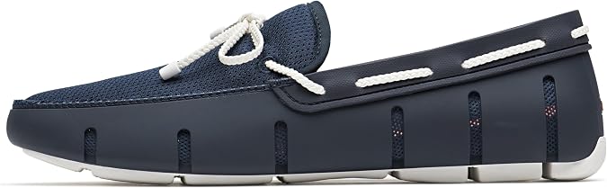 SWIMS Braided Lace Loafer for Men, Breathable Slip On Water Friendly Driving Shoe, Lightweight Mesh Upper, Drainage Sole