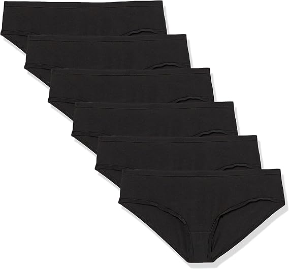 Amazon Essentials Women's Cotton Breathable Hipster Panty Knickers (Available in Plus Size), Pack of 6