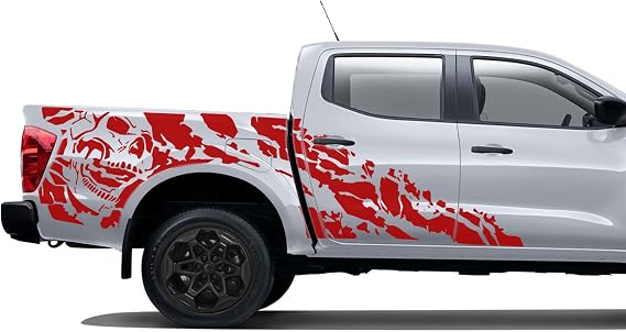 Side Nightmare Graphic Stickers Decals Compatible with Nissan Navara Np300 (Red)