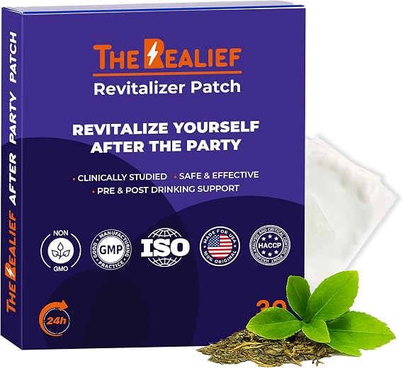 30 Pack Post-Party Recovery Patches with B12, Milk Thistle and Green Tea Wake up refreshed and energised Wellness Support, Waterproof and Skin-Friendly