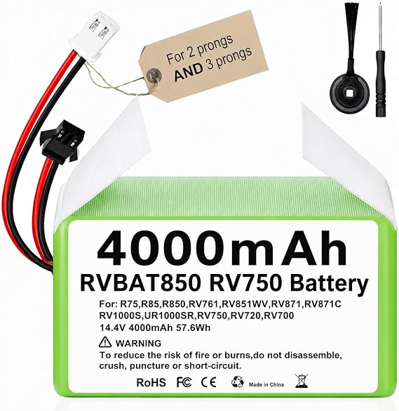 4000mAh Battery for Shark ION Robot Vacuum RV750 RV850