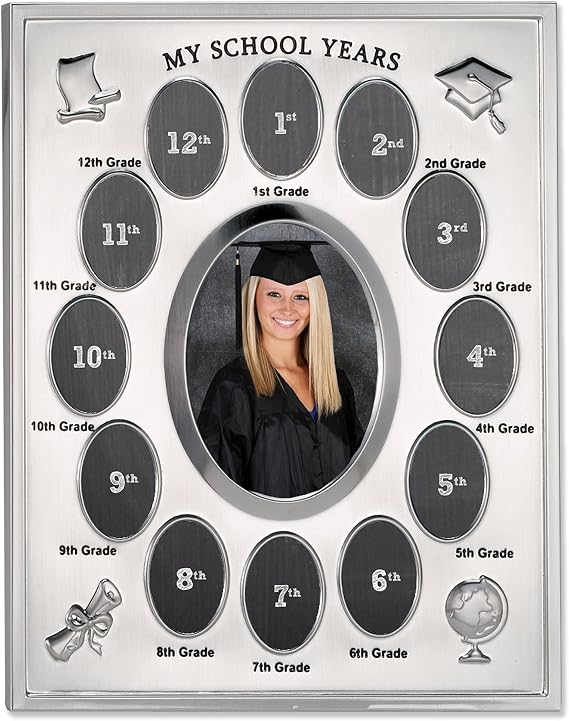 Lawrence Frames My School Years Silver Plated 8x10 Multi Picture Frame