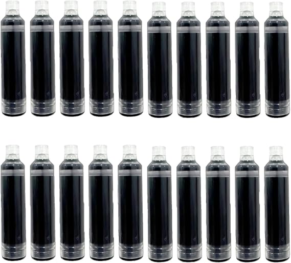 20PCS Ink Cartridges Replacement for Retractable Fountain-Pen(Black)