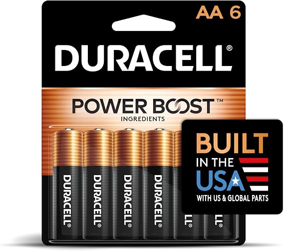 Duracell Coppertop AA Batteries, 6 Count, 12-Year Shelf Life, Long-lasting